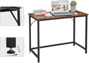 Bureau, computer bureau, smalle kantoortafel, 100 x 50 x 75 cm,  vintage bruin-zwart LWD41X