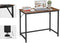 Bureau, computer bureau, smalle kantoortafel, 100 x 50 x 75 cm,  vintage bruin-zwart LWD41X