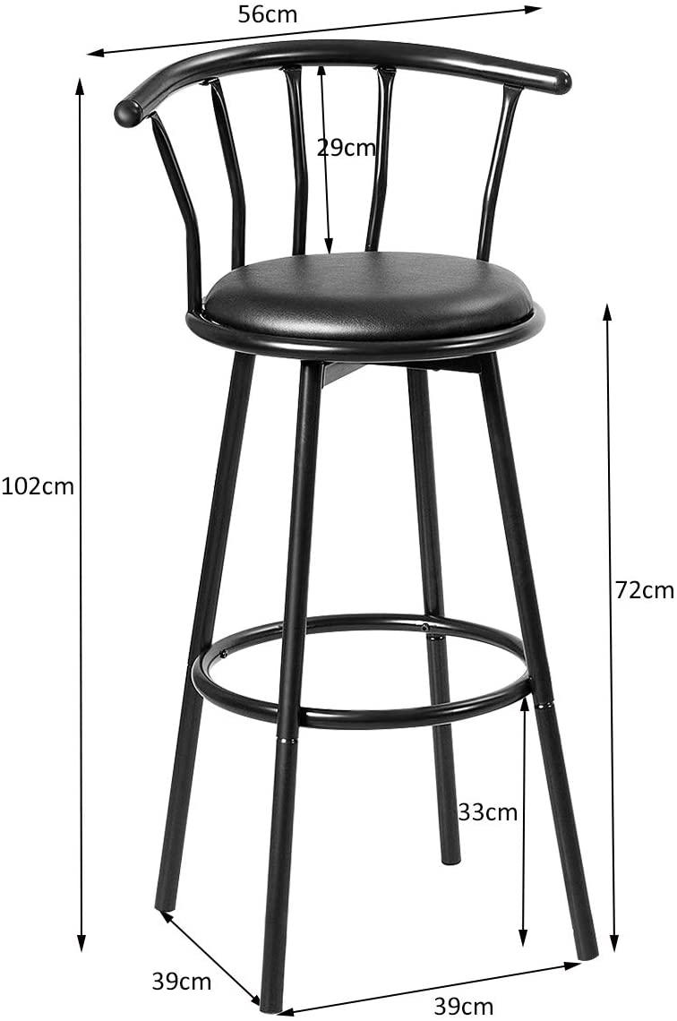 2 STUKS barkrukken ronde barkruk 360 graden draaibare barkruk Stalen buisstructuur (Modus 2)