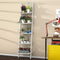 Ladder plank, 5 laags muur-Leunende boekenplank Ladder boekenkast, (Wit)