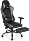 Racing stijl gamingstoel, beklede hoge rugleuning bureaustoel met hoofdsteun,(Zwart)