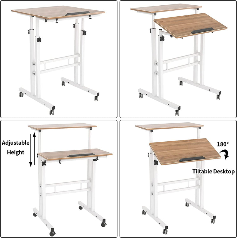 Computer Tafel Laptop Bureau Werkstation Verstelbare Hoogte Laptop Tafel Stand-up Computer Tafels voor Thuiskantoor, Wit