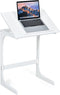 laptoptafel met kantelbaar blad, C-vormige bank bijzettafel met stopper, (Wit)