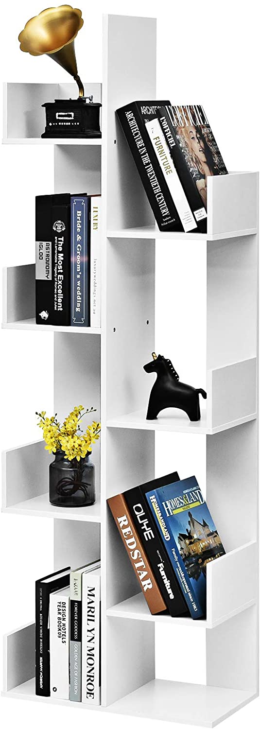 8-laagse boekenkast, multifunctionele boekenplank met 8 open compartimenten,
