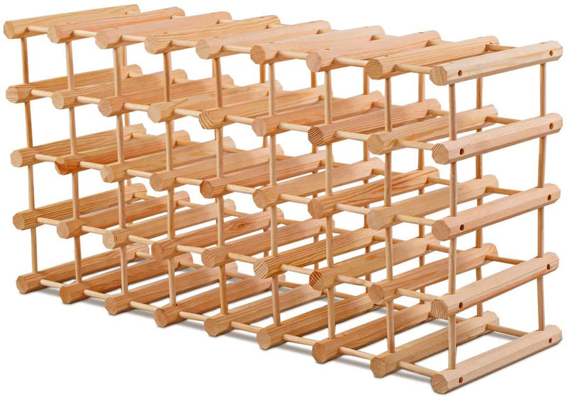 Houten Wijnrek, Vrijstaande wijnfles houder, 40 Flessen display Capaciteit, 85 x 44 x 24cm