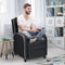 Gaming leunstoel fauteuil, PU lederen enkele leunstoel relaxstoel, verstelbare moderne woonkamer ligstoel, televisiestoel met voetsteun en lumbaal kussen, thuisbioscoop zittingen (Wit)