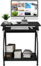 Computer bureau, computertafel met beweegbaar toetsenbord lade & CPU houder, computer werkstation, moderne PC bureau met in hoogte verstelbare pootdoppen, compact formaat voor klein appartement