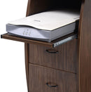 computertafel bureau, kantoortafel, werktafel, PC-tafel met toetsenbordlade, laden, printerplank, 120 x 55 x 85cm (Bruin)