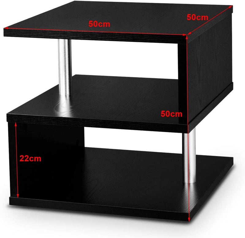 3-laags bijzettafel bijzettafel  Nachtkastje Nachtkastje  (Zwart)