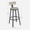 barkruk, set van 2, barkrukken, keukenstoelen met metalen frame, zithoogte 73 cm, eenvoudige montage, industrieel ontwerp, grijs-zwart LBC026B0