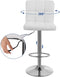 2-delige set barkruk met rugleuning en robuust, wit, 38 x 44,5 x 115 cm, PU