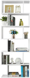 Boekenkast, met 6 niveaus, vrijstaand, kantoorplank, decoratieve plank, , wit LBC61WT