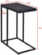 Industriële Bijzettafel Nachtkastje, Zwart Hout Laptop Tafel Nachtkastje,
