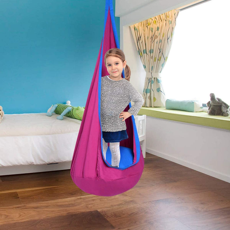Hangstoel, Kinderzitje, met zitkussen, 3 Kleuren, 80 kg draagvermogen (rood)