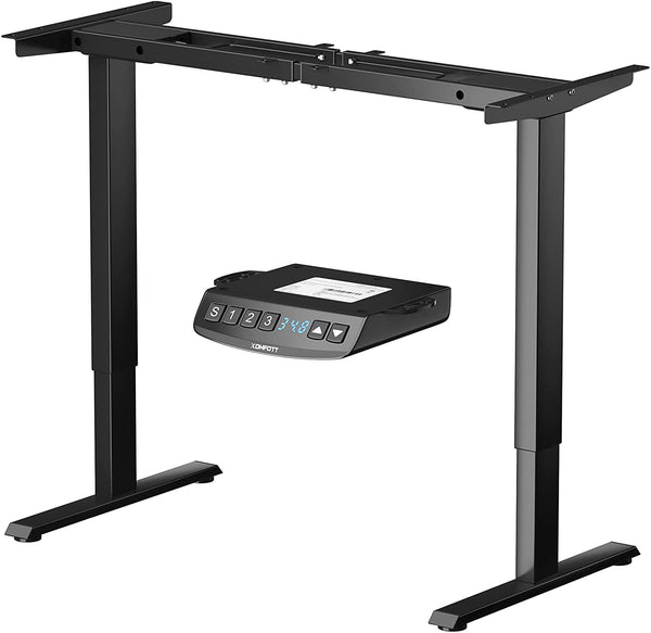 Elektrisch zit/sta bureau frame, 70-120 cm in hoogte verstelbaar, dubbel motoren, 3 geheugenbediening, zit sta werkstation (Zwart)