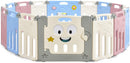 Baby grondbox, 16 paneel opvouwbaar babybox speelbox kinder  kinderen 3 maanden + (Kleurrijk, 16 paneel)