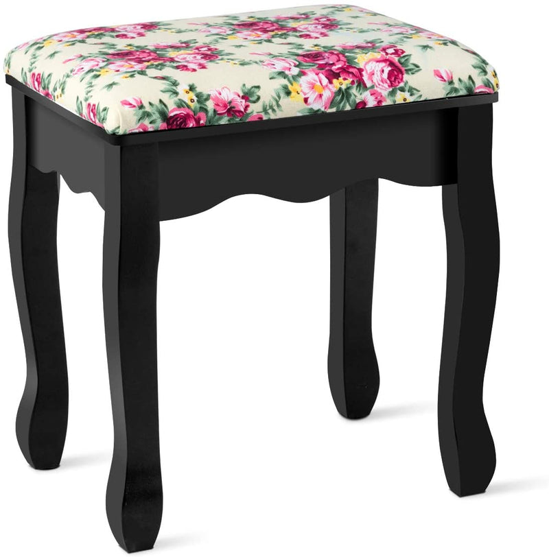 Kaptafel, kaptafel set met krukje, make-up tafel met 360° draaibare en afneembare spiegel, kaptafel met 4 lades en 2 planken (Zwart)