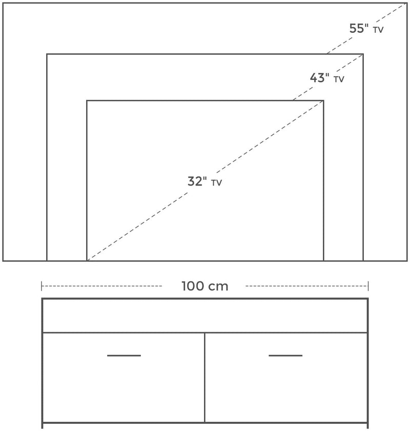 tv-tafel, tv-kast met compartimenten en vouwdeuren, tv-kast, tv-bord, lowboard, tafel tv-meubelen wit houtkleurig LTC01WN