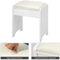 Kaptafel set met openen bovenkant spiegel, make-up tafel set met 3 haken & 2 opbergplank, 6 verwijderbare organizers, make-up tafel en kruk set met gedempte kruk, eenvoudige montage