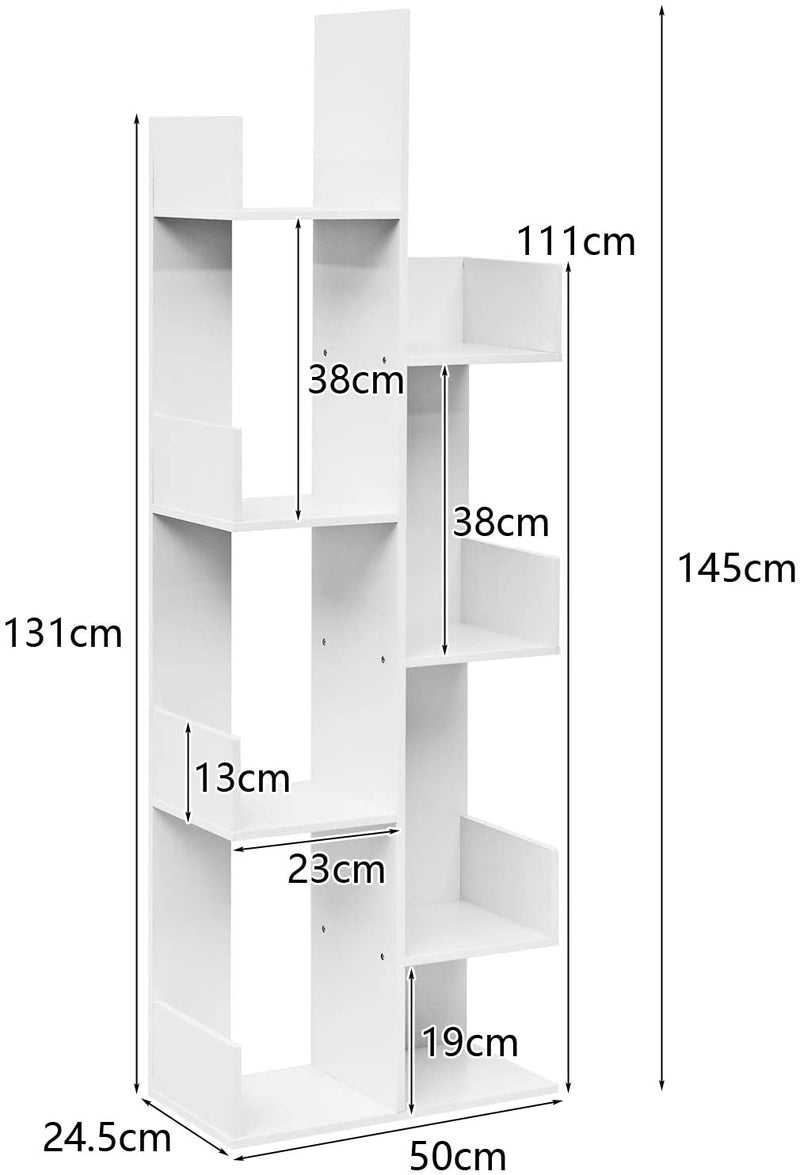 8-laagse boekenkast, multifunctionele boekenplank met 8 open compartimenten,