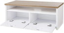tv-tafel, tv-kast met compartimenten en vouwdeuren, tv-kast, tv-bord, lowboard, tafel tv-meubelen wit houtkleurig LTC01WN