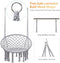 Hangstoel, katoenen touw macrame hangende schommelstoel voor woonkamer, tuin, balkon, scandinavische stijl, capaciteit van 150 kg (Grijs)