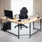 L-vormige Hoekbureau computertafel met CPU-standaard, 125 x 168cm (Natuurlijk)