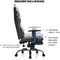 Racing stijl gamingstoel, beklede hoge rugleuning bureaustoel met hoofdsteun,(Zwart)