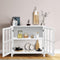 Dressoir, opbergkast met glazen deur, consoletafel keukenkast zijkast, commode 80,5 x 35 x 78 cm (Wit)