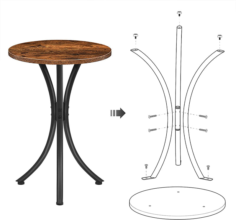 Bijzettafels Set van 2 , laptoptafel  industrieel,, rustieke bruin EBF06BZ01