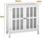 Dressoir, opbergkast met glazen deur, consoletafel keukenkast zijkast, commode 80,5 x 35 x 78 cm (Wit)
