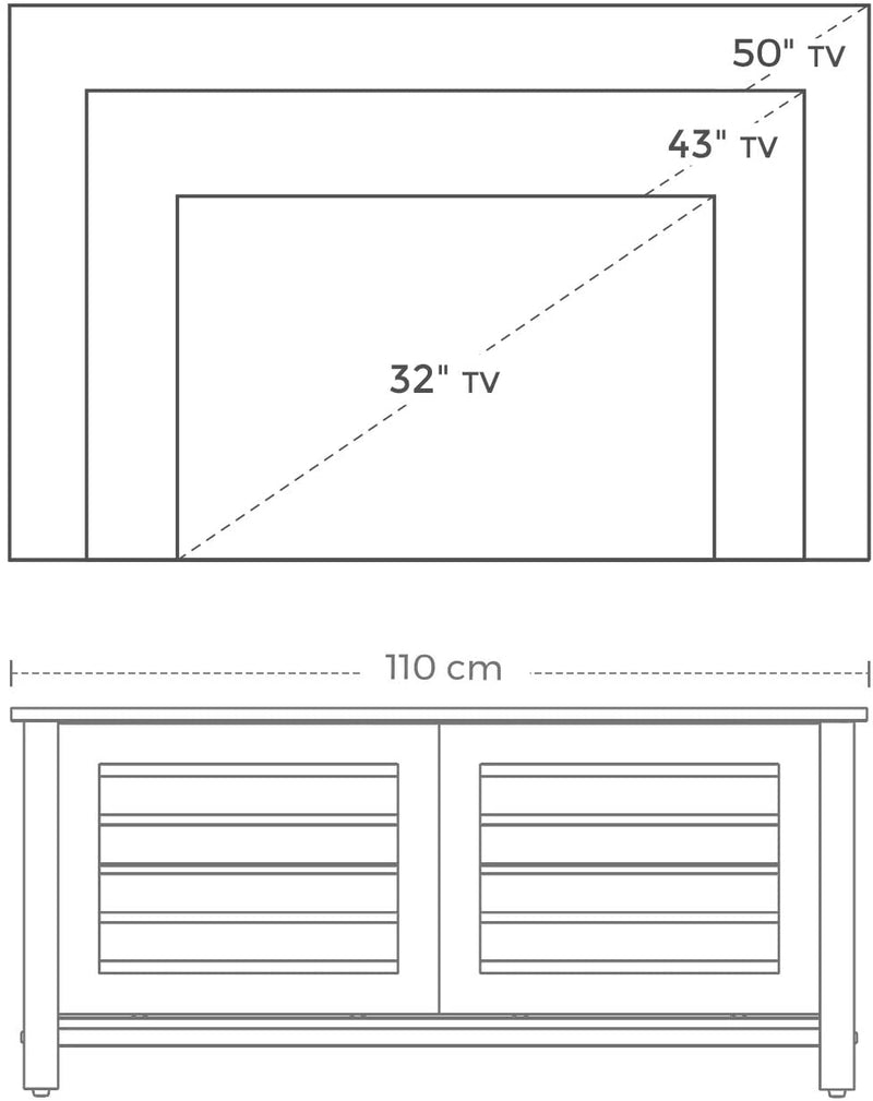 TV-tafel voor TV's tot 48 inch, , lowboard met schuifdeuren en 2 legplanken, 110 x 40 x 45 cm, vintage, donkerbruin LTV41BX