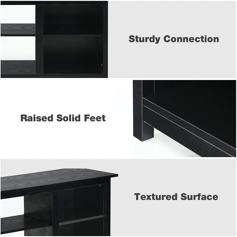 2-laags TV-tafel, TV-meubel, 147 cm TV lowborad (Zwart)