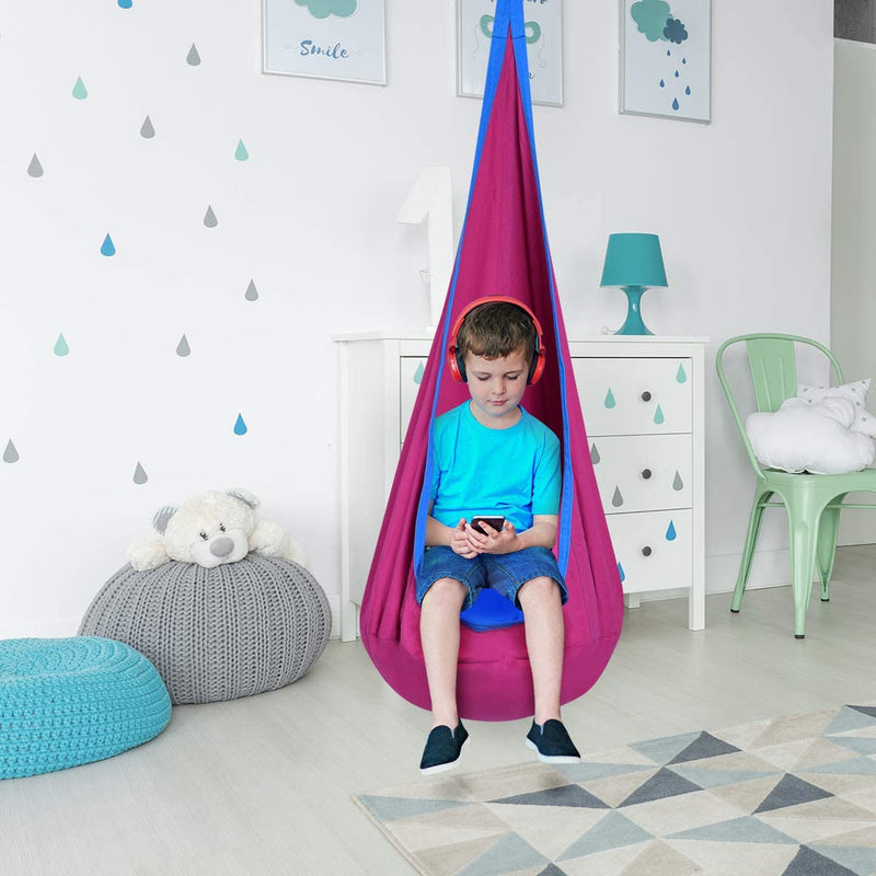 Hangstoel, Kinderzitje, met zitkussen, 3 Kleuren, 80 kg draagvermogen (rood)