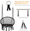 Hangstoel, katoenen touw macrame hangende schommelstoel voor woonkamer, tuin, balkon, scandinavische stijl, capaciteit van 150 kg (Zwart