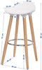 Set van 2 barkrukken zithoogte 73 cm barkruk poten van beuken zitschaal van kunststof wit LJB20W