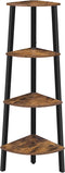 Hoekrek, staand rek, boekenkast met 4 planken, ladder-rek, stabiel stalen frame voor woonkamer, kantoor, ruimtebesparend, vintage EBF41CJ01