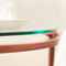 Bijzettafel rond, kleine salontafel, glazen tafel met metalen frame, nachtkastje, sofatafel, balkon, gehard glas, roségoud LGT020A02