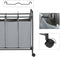 Wasmand op wielen, wassorteermachine met 3 afneembare stoffen zakken, wasverzamelaar, opbergruimte voor speelgoed, stevig, 3 x 44 liter, grijs LSF003GS