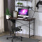 Bureau, computer bureau, 102cm computertafel, PC tafel, bureautafel, kantoortafel met zij-opslagzak, industriële PC-bureau, zwart metalen frame, ideaal voor thuis en op kantoor
