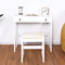 Kaptafel met opklapbare spiegel,  make-up kaptafel, bureau met dempende make-up krukset, 2 lades
