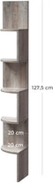 Hoekplank, wandplank met 5 planken, zwevende plank, voor keuken, slaapkamer, woonkamer, studeerkamer, kantoor, greige LBC020M01