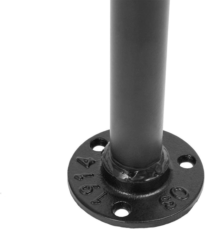 Industrieel kledingrek voor pijpen, 2-delige set, Wandgemonteerde kledingrek, ophangbalk, ruimtebesparend, 75,5 x 25 x 2.5 cm, elk geschikt voor maximaal 50 kg, zwart EBK01BJ01