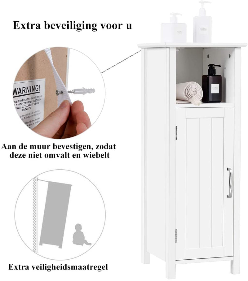 Badkamerkast,  met enkele deur verstelbare plank,