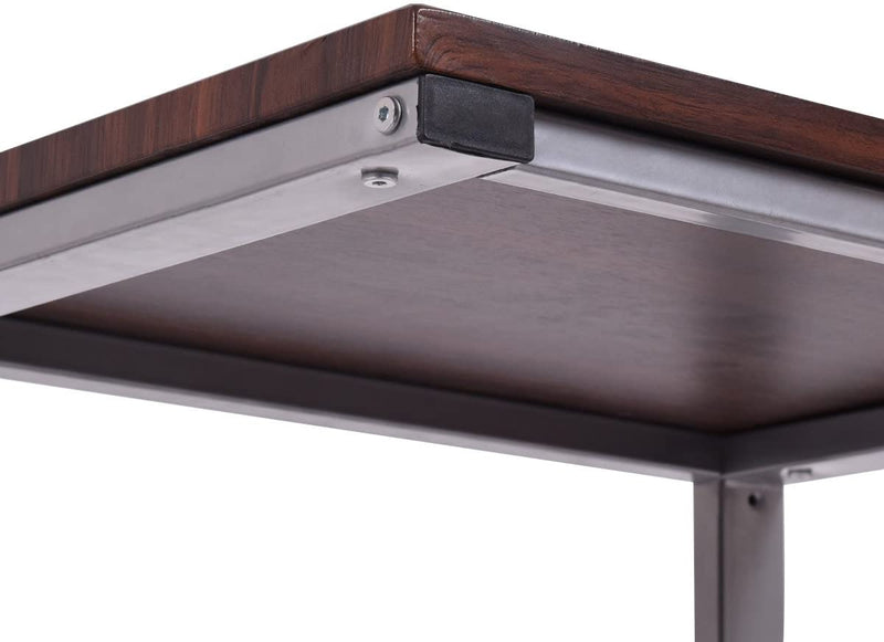 Laptoptafel met wielen, verrijdbare laptopkar, 50 x 40 x 65 cm (Zilver)