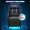 Gaming leunstoel fauteuil, PU lederen enkele leunstoel relaxstoel, verstelbare moderne woonkamer ligstoel, televisiestoel met voetsteun en lumbaal kussen, thuisbioscoop zittingen (Blauw)