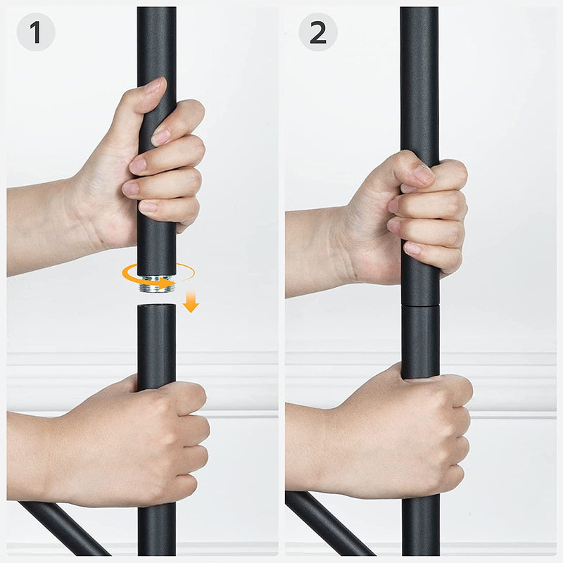 Kapstok, vrijstaand kledingrek, garderobe in boomvorm met 8 haken, 2 ronde planken, voor kleding, hoed, tas, woonkamer, slaapkamer, kantoor, donkerbruin-zwart