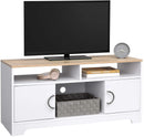 tv-meubel, tv-meubel, lowboard, 105 x 42 x 52 cm, wit-natuurlijk LTC03WN