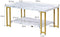 Moderne rechthoekige salontafel, kunst marmeren accent tafel cocktailtafel met metalen poten,  salontafel marmerlook, 100 x 49,5 x 45 cm