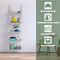 Ladder plank, 5 laags muur-Leunende boekenplank Ladder boekenkast, (Wit)